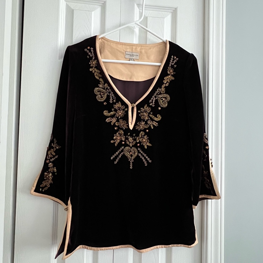 Karen Millen Purple Tunic with Gold Embroidery